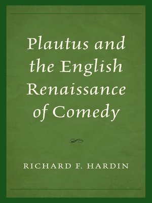 cover image of Plautus and the English Renaissance of Comedy
